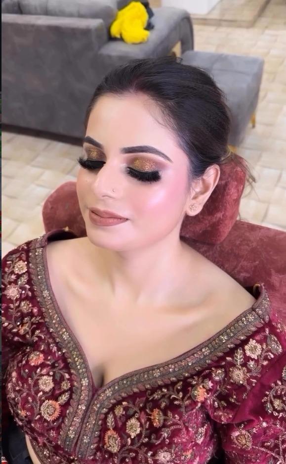 Elegant engagement glam look by The Royal House of Mahi